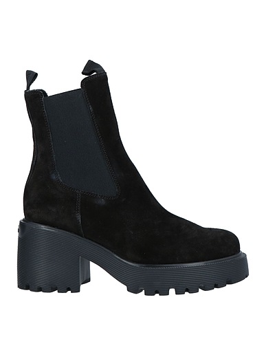 HOGAN Ankle boot Black Soft Leather, Elastic fibres