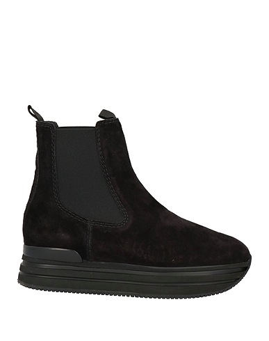 HOGAN Ankle boot Black Soft Leather, Elastic fibres