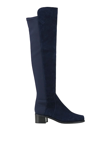 STUART WEITZMAN Boots Midnight blue Leather, Textile fibres