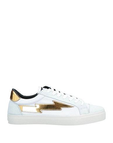 SANYAKO Sneakers White Leather, Textile fibres