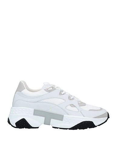 TOD'S Sneakers White Soft Leather, Textile fibers