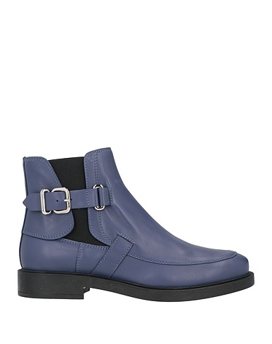 TOD'S Ankle boot Blue Soft Leather, Textile fibres