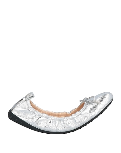 TOD'S Ballet flats Silver Soft Leather