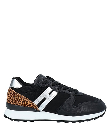 HOGAN Sneakers Schwarz Leder, Gewebefasern