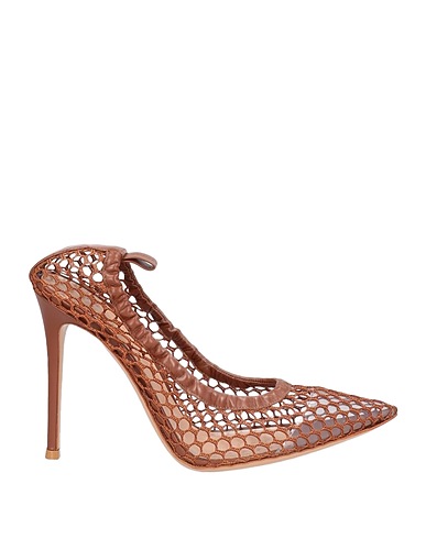 GIANVITO ROSSI Pump Tan Textile fibers, Leather