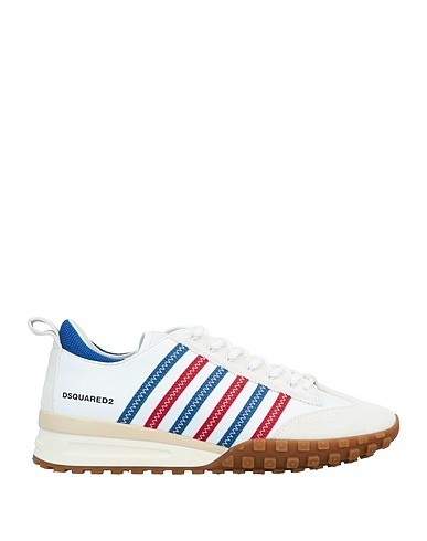 DSQUARED2 Sneakers White Calfskin, Textile fibers