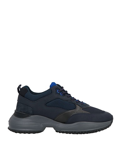 HOGAN Sneakers Navy blue Leather, Textile fibres