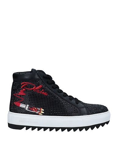 PHILIPP PLEIN Sneakers Black Textile fibres, Soft Leather