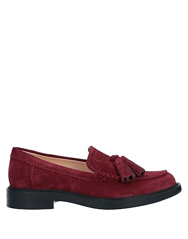 TOD'S Loafers Burgundy Soft Leather