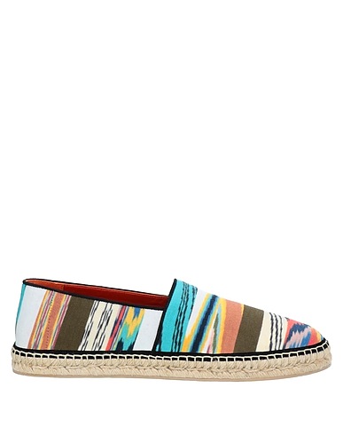 MISSONI Espadrilles Military green Soft Leather, Textile fibers