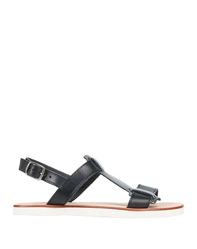 STUDIO POLLINI Sandalen Schwarz Leder, Gewebefasern