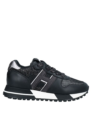 HOGAN Sneakers Black Soft Leather, Textile fibres