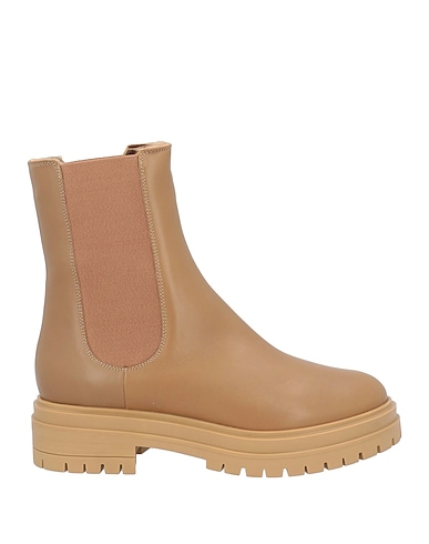 GIANVITO ROSSI Stivaletti Cammello Pelle, Fibre elastiche