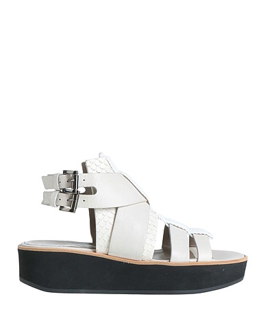 IXOS Sandals White Soft Leather, Textile fibres