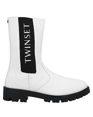 TWINSET Ankle boot White Soft Leather