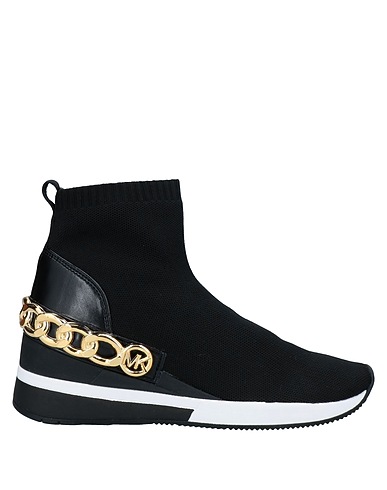 MICHAEL MICHAEL KORS Sneakers Black Textile fibers, Soft Leather