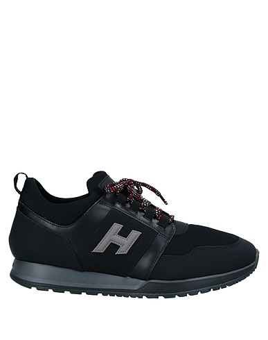 HOGAN Sneakers Black Soft Leather, Textile fibers