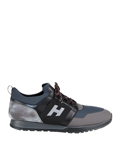 HOGAN Sneakers Grey Soft Leather, Textile fibers