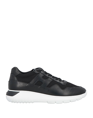 HOGAN Sneakers Black Soft Leather, Textile fibers