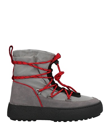 MOON BOOT Ankle boot Black Leather, Textile fibres