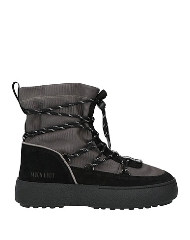 MOON BOOT Ankle boot Lead Leather, Textile fibres