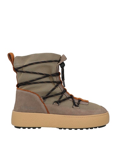 MOON BOOT Ankle boot Sand Leather, Textile fibres