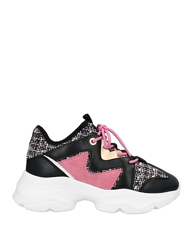MANILA GRACE Sneakers Black Leather, Textile fibers