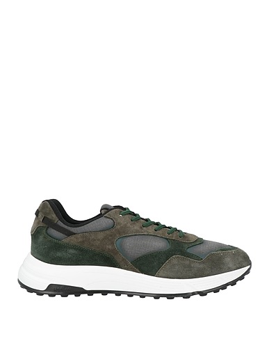 HOGAN Sneakers Verde scuro Pelle, Fibre tessili