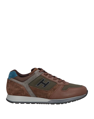 HOGAN Sneakers Braun Leder, Gewebefasern
