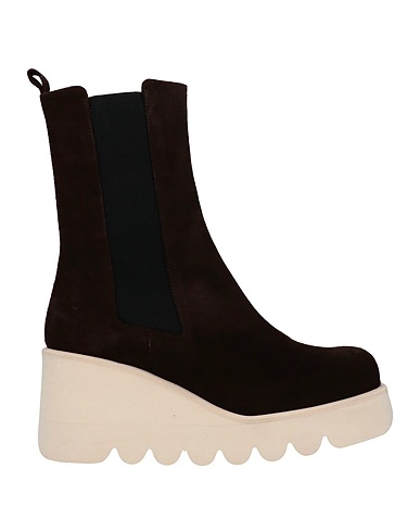 EQUITARE Ankle boot Dark brown Soft Leather, Textile fibres