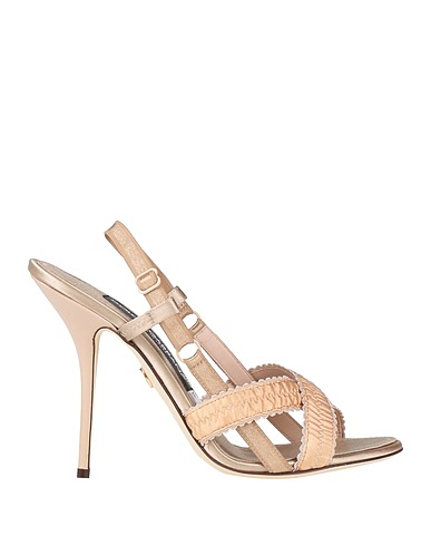 DOLCE&GABBANA Sandals Blush 50% Silk, 26% Polyamide, 13% Elastane, 6% Calfskin, 5% Zamak