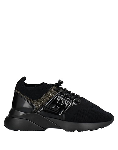 HOGAN Sneakers Black Soft Leather, Textile fibres
