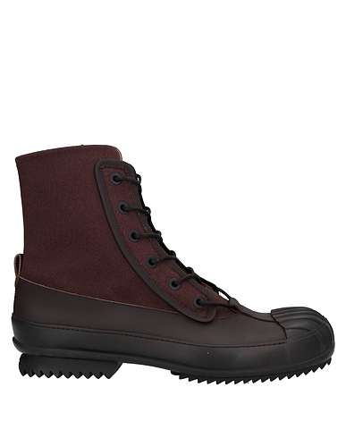 MAISON MARGIELA Ankle boot Dark brown Leather, Textile fibers