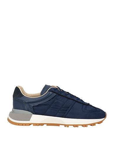 MAISON MARGIELA Sneakers Navy Textile fibers, Soft Leather