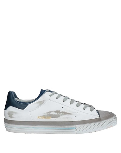 HIDNANDER Sneakers White Soft Leather, Textile fibers