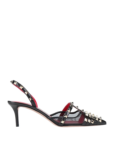 VALENTINO GARAVANI Pump ROCKSTUD ALCOVE Black Soft Leather, Textile fibers
