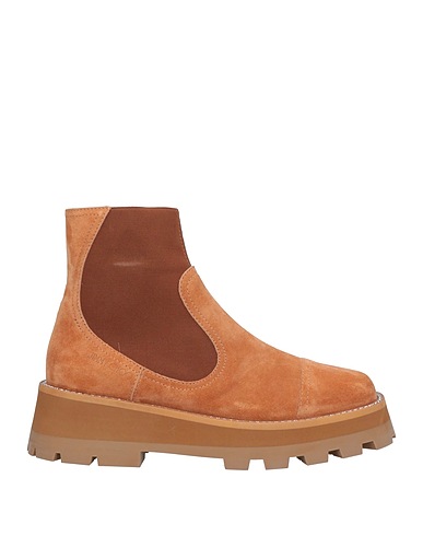 JIMMY CHOO Ankle boot Camel Leather, Textile fibers
