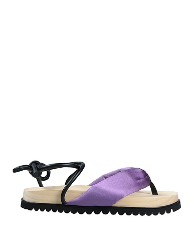 STEPHEN VENEZIA Infradito Viola Fibre tessili, Pelle