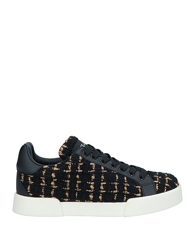 DOLCE&GABBANA Sneakers Black Soft Leather, Textile fibers