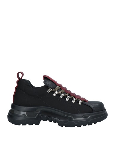 GIORGIO ARMANI Sneakers Black Soft Leather, Textile fibres