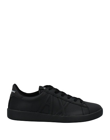 ARMANI EXCHANGE Sneakers Black Soft Leather, Textile fibers
