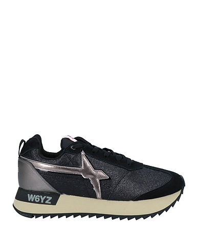 W6YZ Sneakers Black Soft Leather, Textile fibers