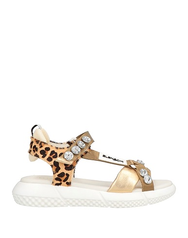 ELENA IACHI Sandals Platinum Soft Leather, Textile fibres