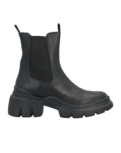 EMANUÉLLE VEE Ankle boot Black Calfskin, Elastic fibres