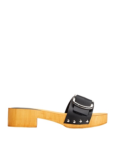8 by YOOX Mules and clogs EMBELLISHED LEATHER CLOG
 Black 100% Calfskin