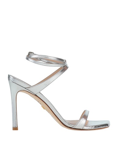 STUART WEITZMAN Sandals Silver Soft Leather