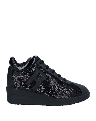 RUCOLINE Sneakers Black Soft Leather, Textile fibers