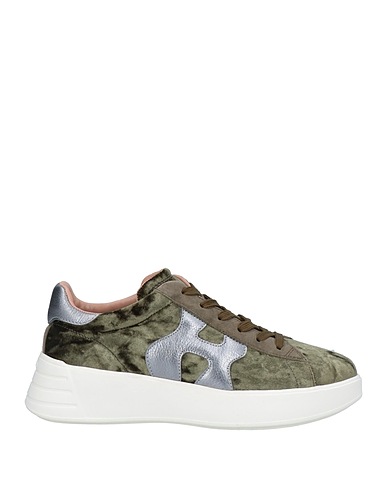 HOGAN Sneakers Military green Textile fibres, Leather