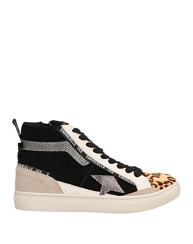 EMANUÉLLE VEE Sneakers Beige Leather, Textile fibres