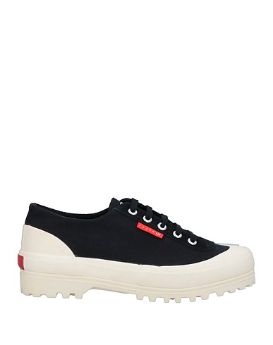 SUPERGA Sneakers Black Soft Leather, Textile fibres